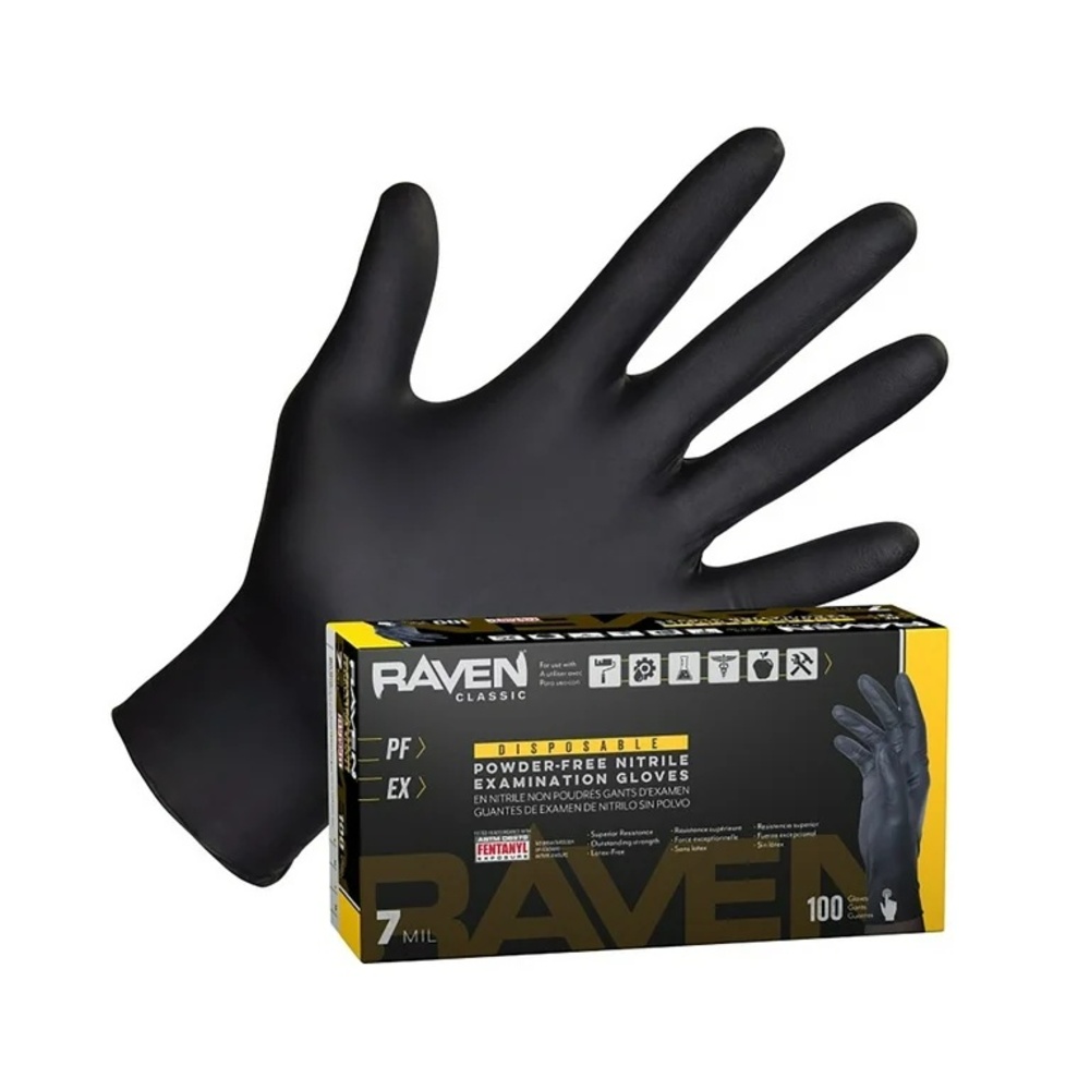 NWT Raven Professional Powder-Free Nitrile 7 Mil Examination Gloves Size XXL